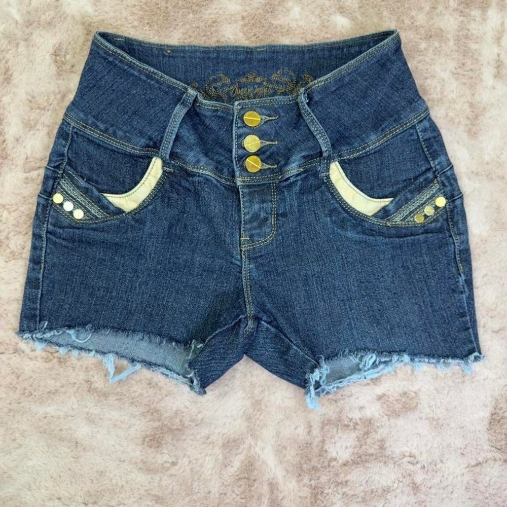 Y2K low rise Queen Jeans denim shorts, micro-short fit‎